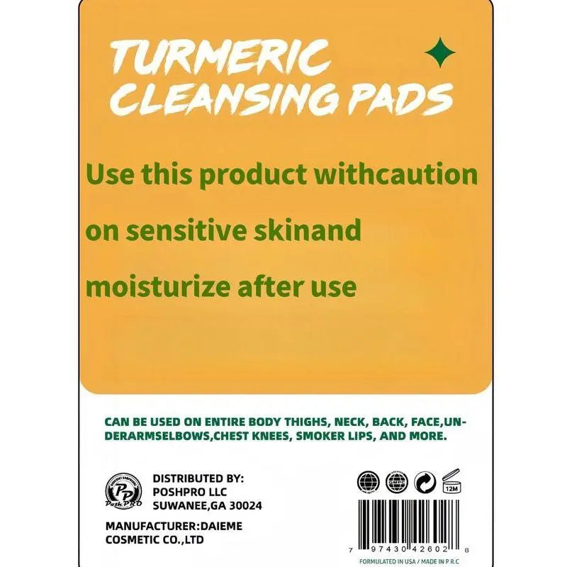 💥LAST DAY 49% OFF🌟 Turmeric & Kojic Acid Cleansing Pads – 20 Pcs, Gentle Deep Clean, Brighten & Soften Skin