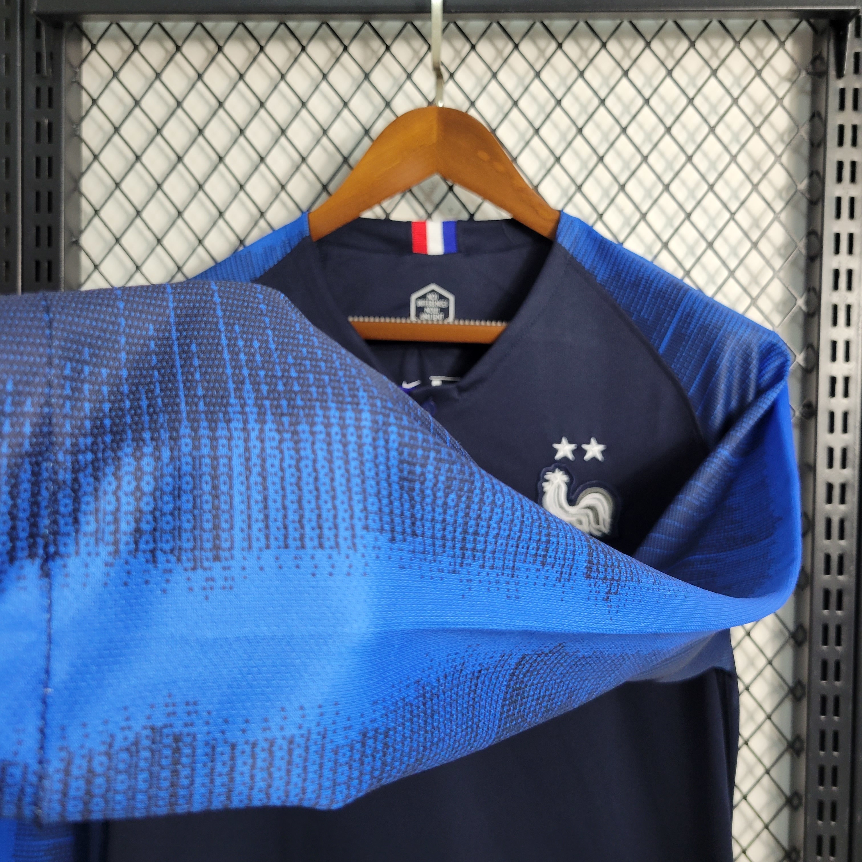 2018 France home  Retro Long  Football Shirt