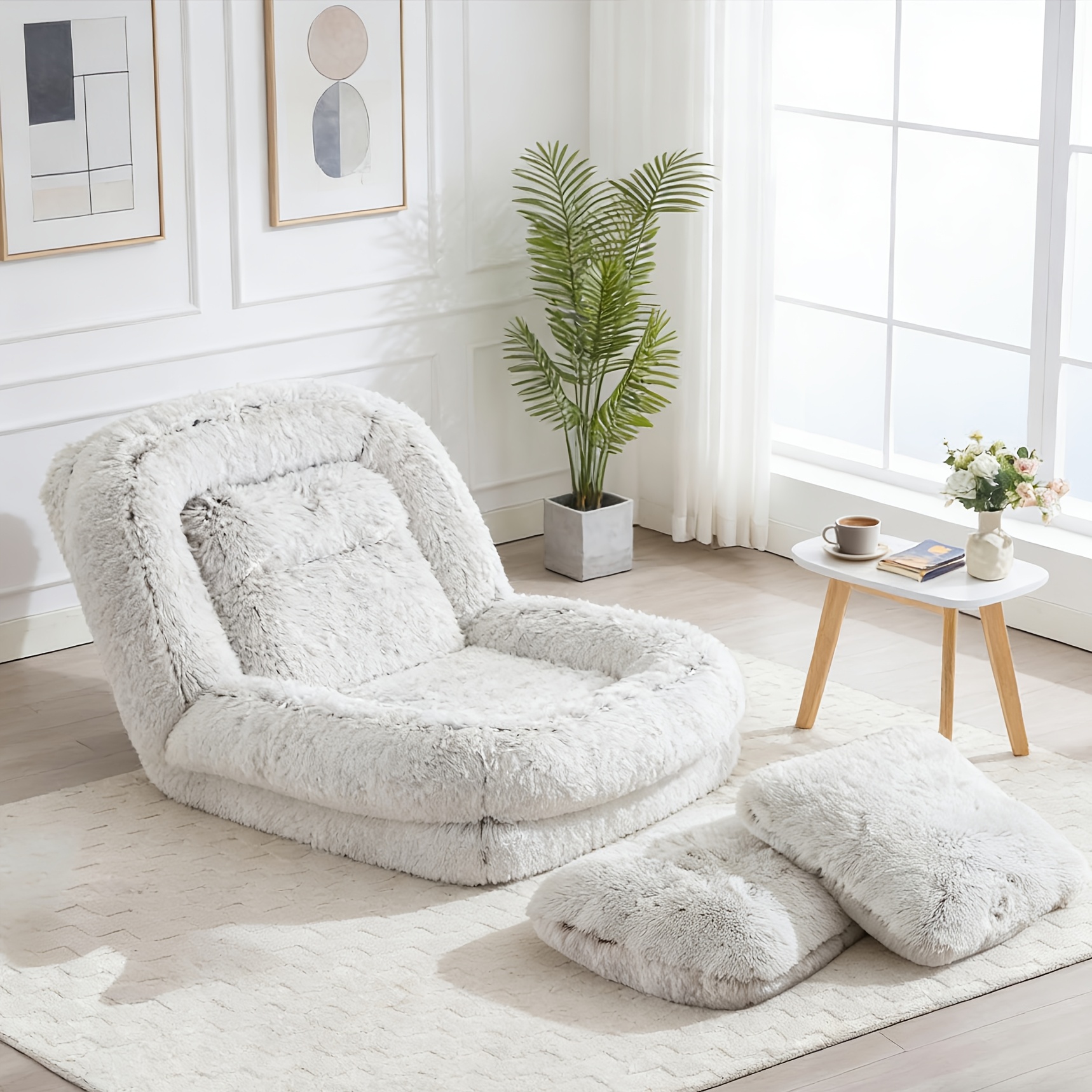 Modern washable sofa bed for both humans and pets, comfortable adult pet bed with 2 pillows, foldable lazy sofa bed, suitable for living rooms, bedrooms, offices, and leisure areas