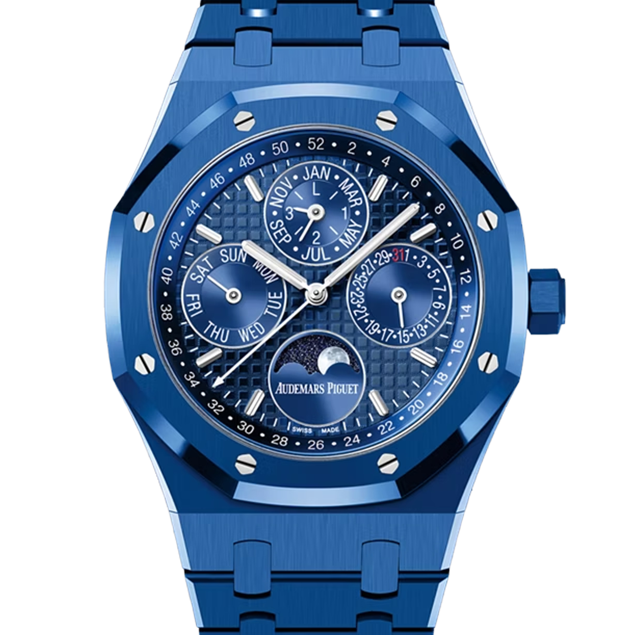 Audemars PiguetRoyal Oak Perpetual Calendar Blue Ceramic Watch 26579cs.oo.1225cs.01