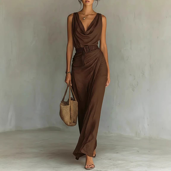 GEDRAPEERDE MAXI-JURK