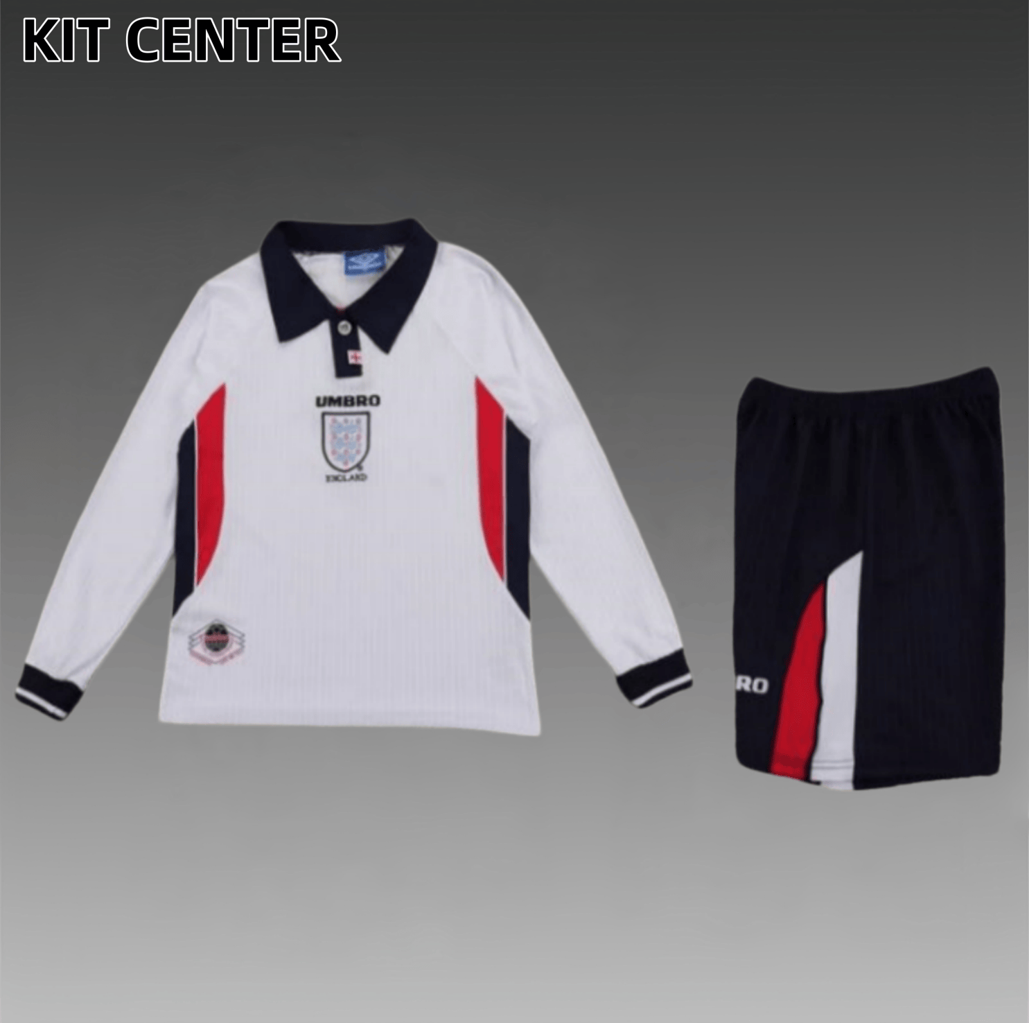 1998 England home  Retro long sleeves Football Soccer jerseys Kids suit
