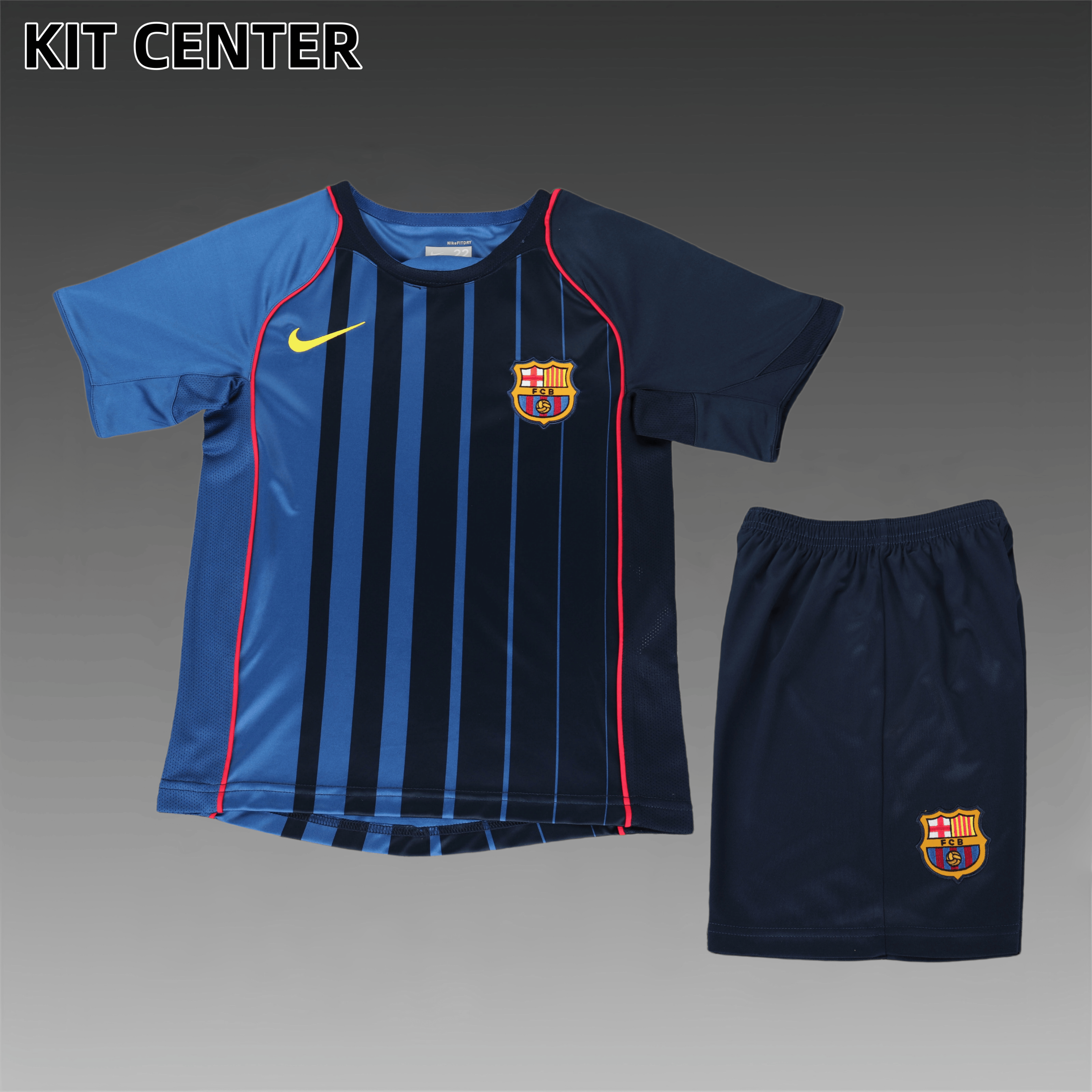 2004/2005 Barcelona Away Retro Kids Kit(Kids Kit)