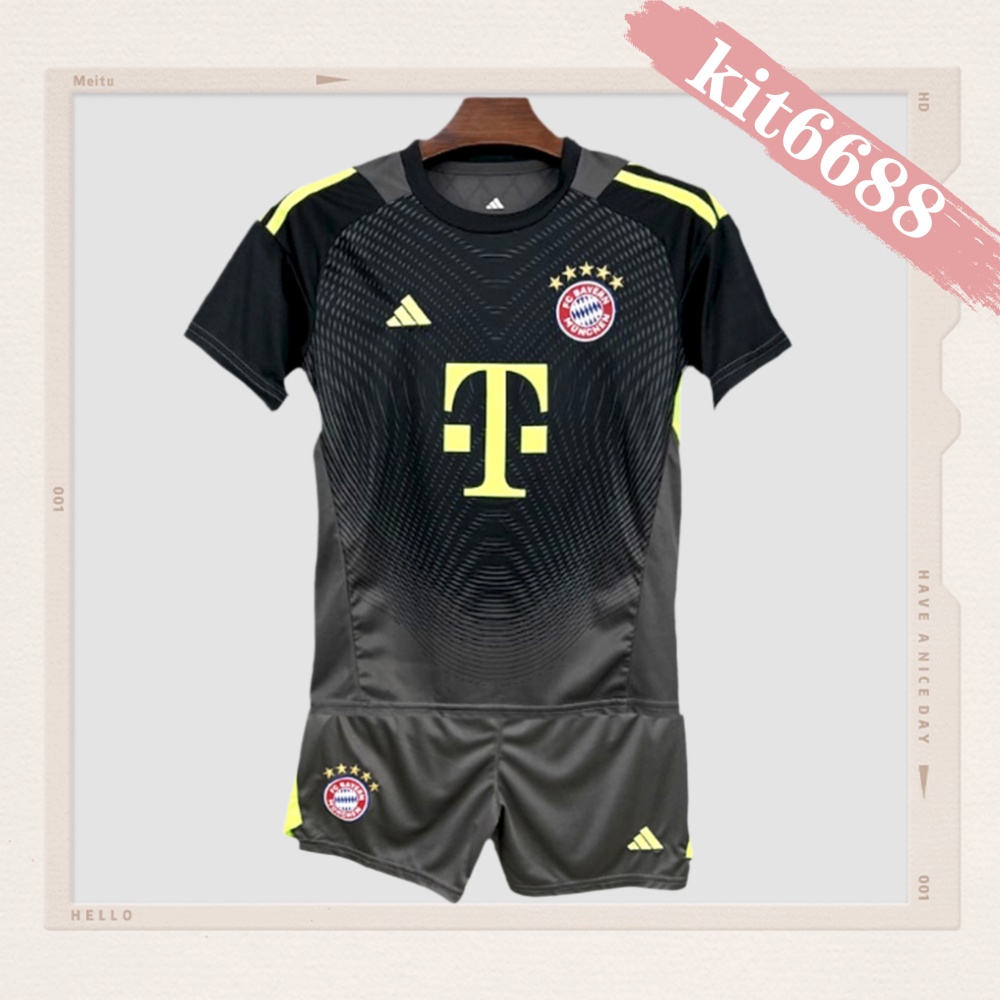 2025/2026 Bayern Munich Goalkeeper Kit Black (Kids Kit socks)