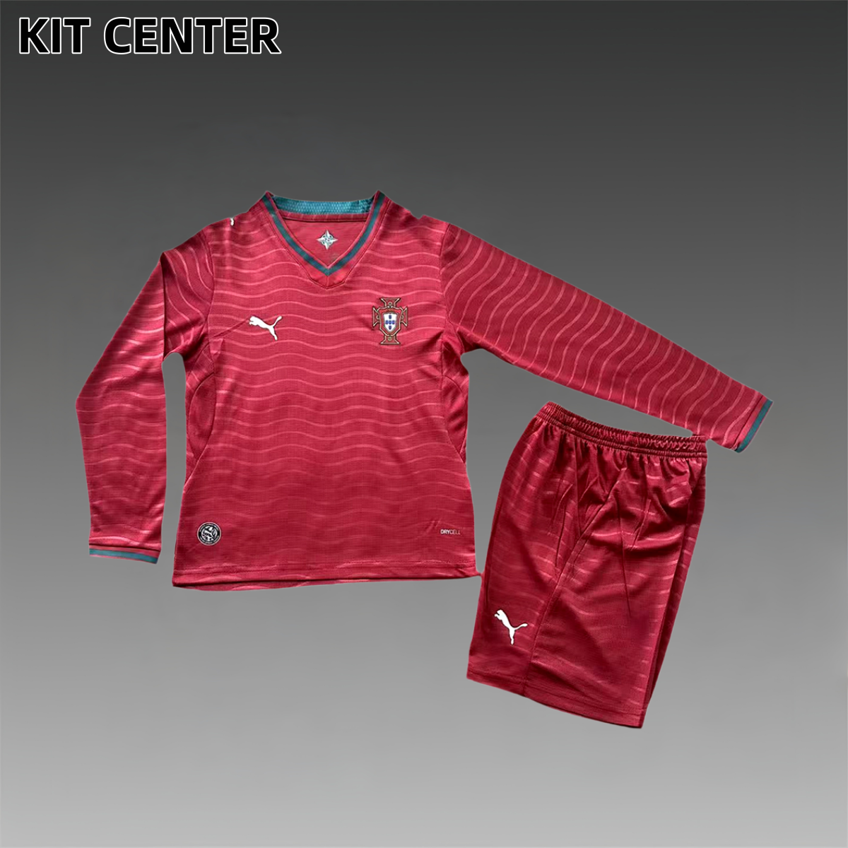 2026 Portugal Home Long-sleevedFootball Jersey (Kids Kit socks)