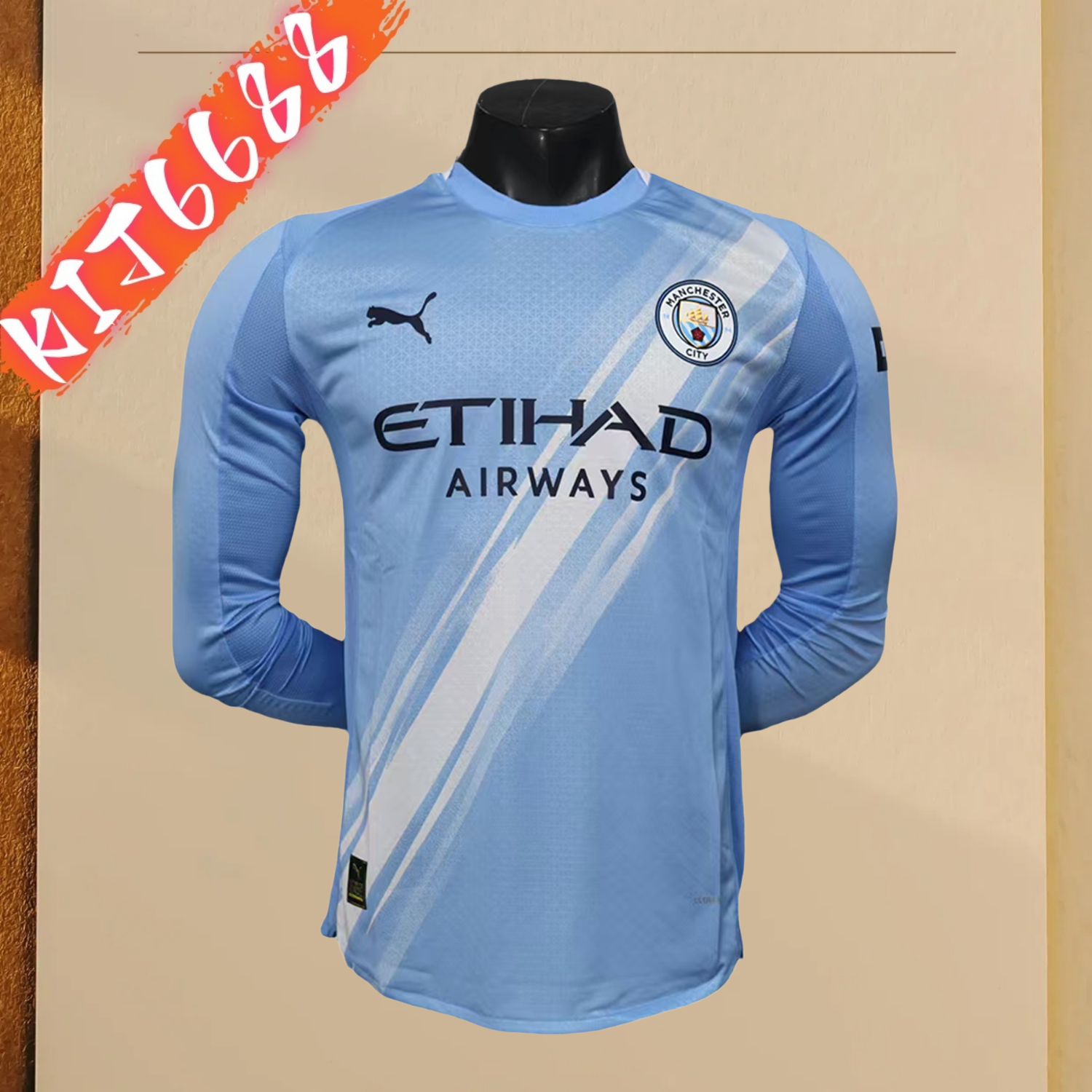 2025/2026 Manchester City FC Home Long Sleeve Football Shirt (Player)