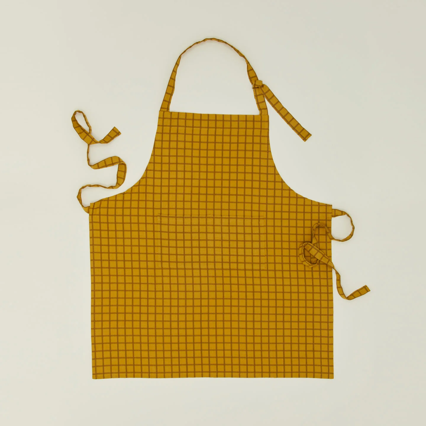 Essential Check Apron - Mustard/Bronze