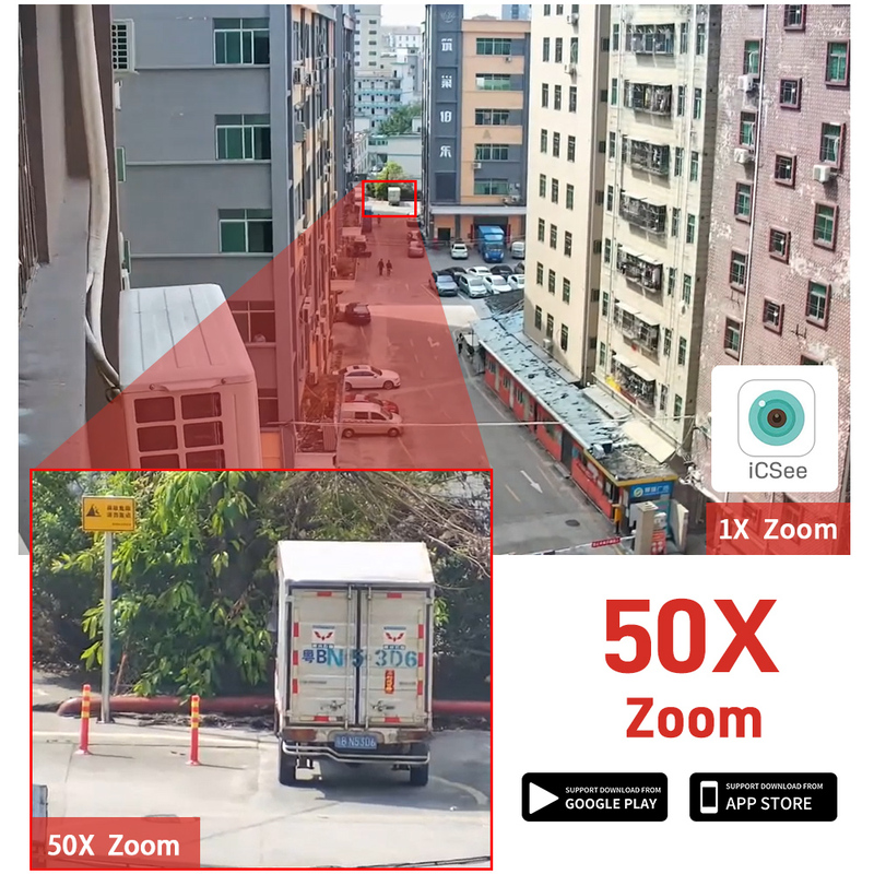 4K 8MP PTZ IP Camera Outdoor 50X Zoom WiFi/4G Surveillance 120M IR Distance Security Protection Metal Shell Smart CCTV Camera