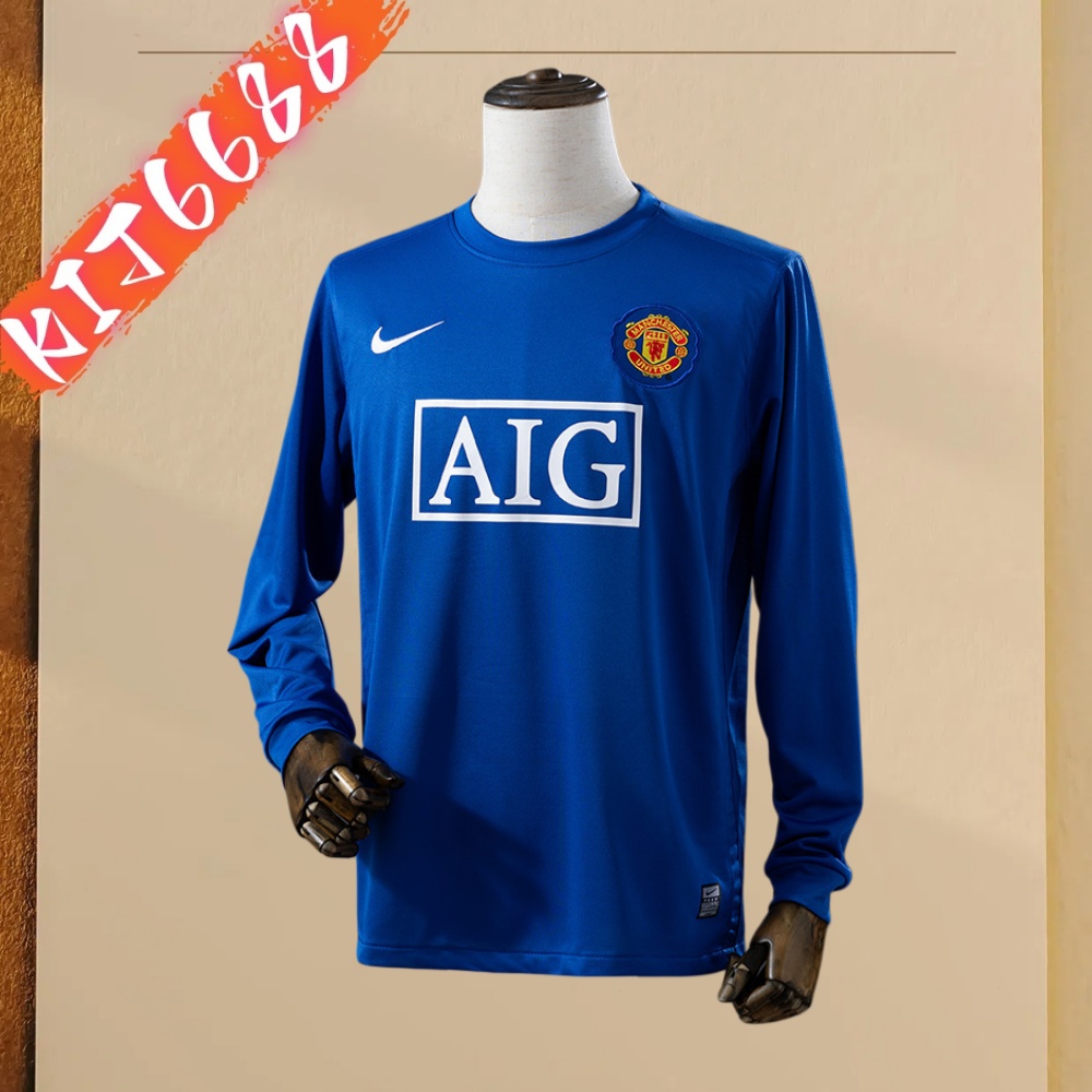 08/09 Manchester United Third Away  long sleeved retro football jersey