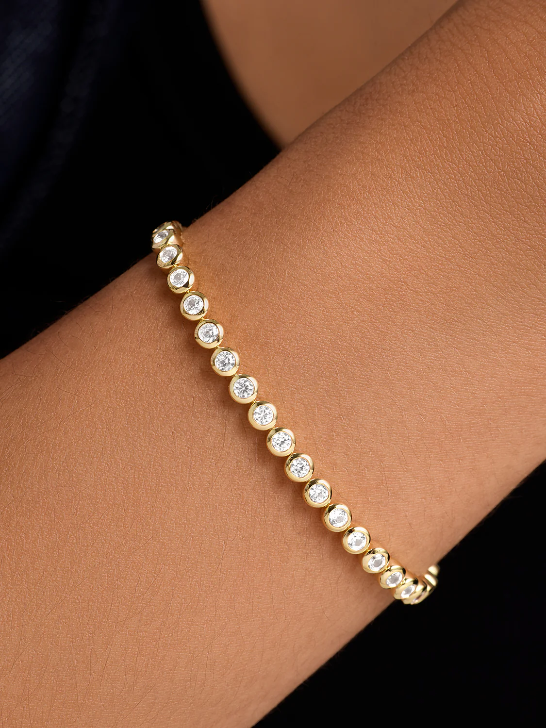 Bezel Large Sapphire Tennis Bracelet