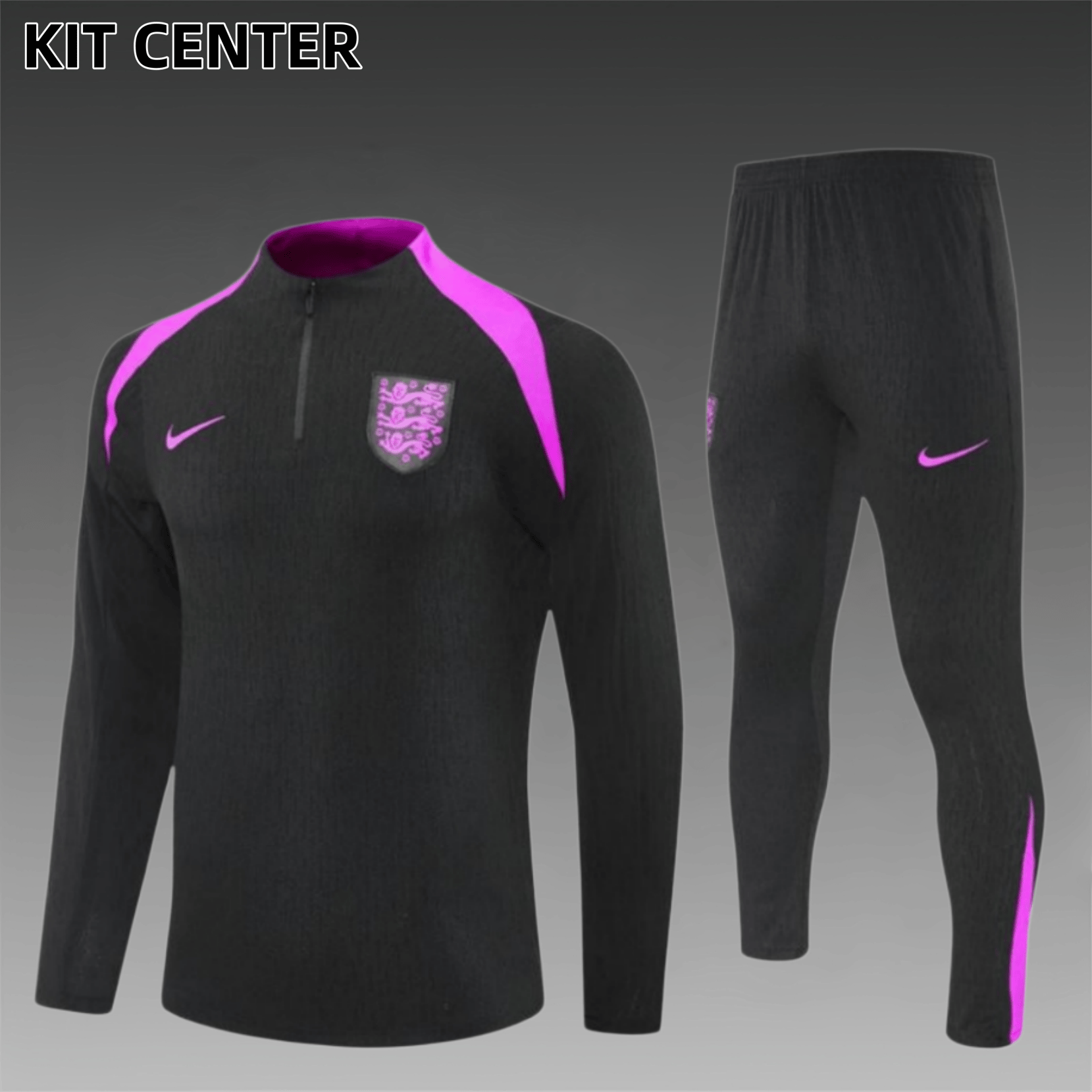 2025/2026 England Black Half Zip Training Kit -  (Adult Kids Kit)