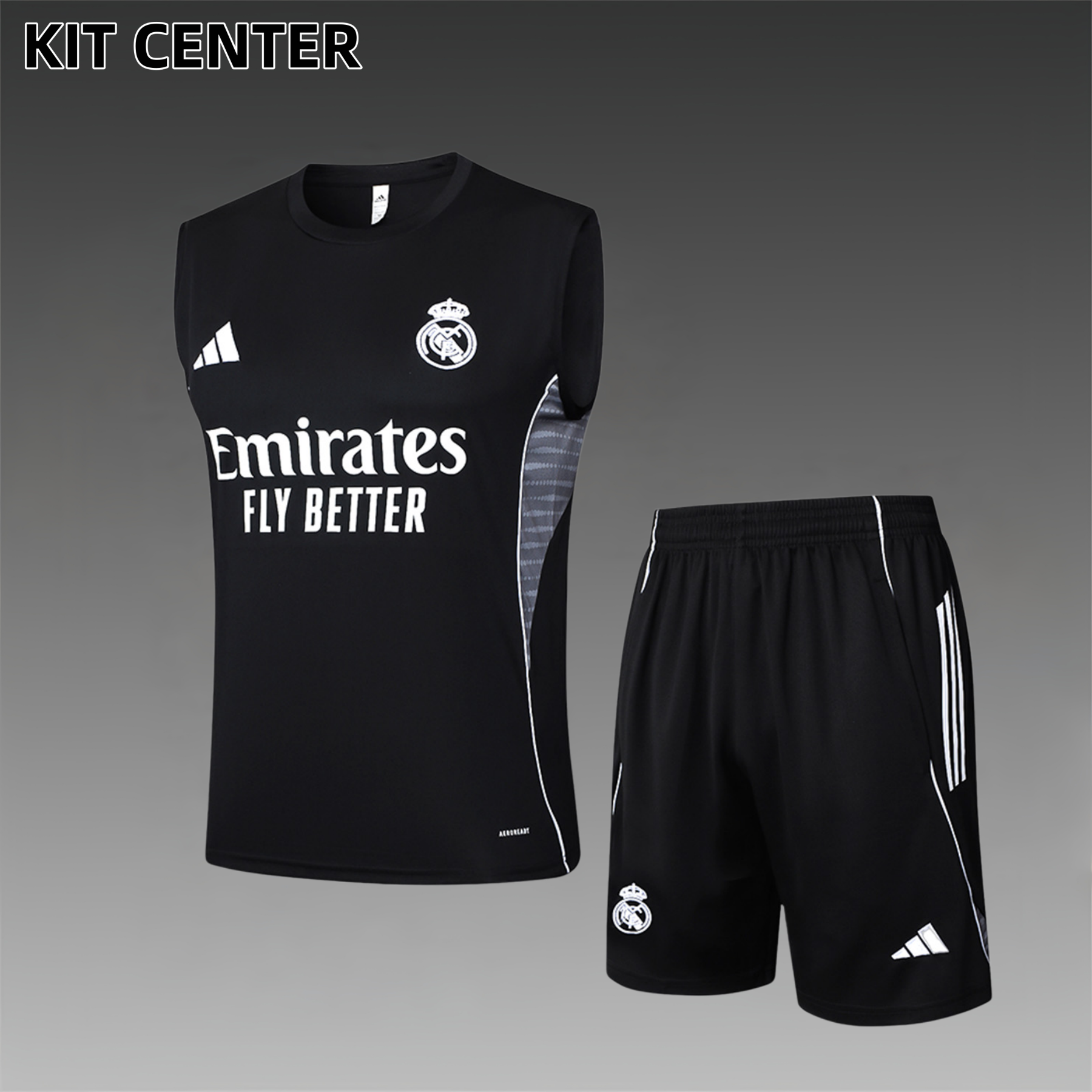 2025/2026 Real Madrid black adult vest training suit (Adult Kit)