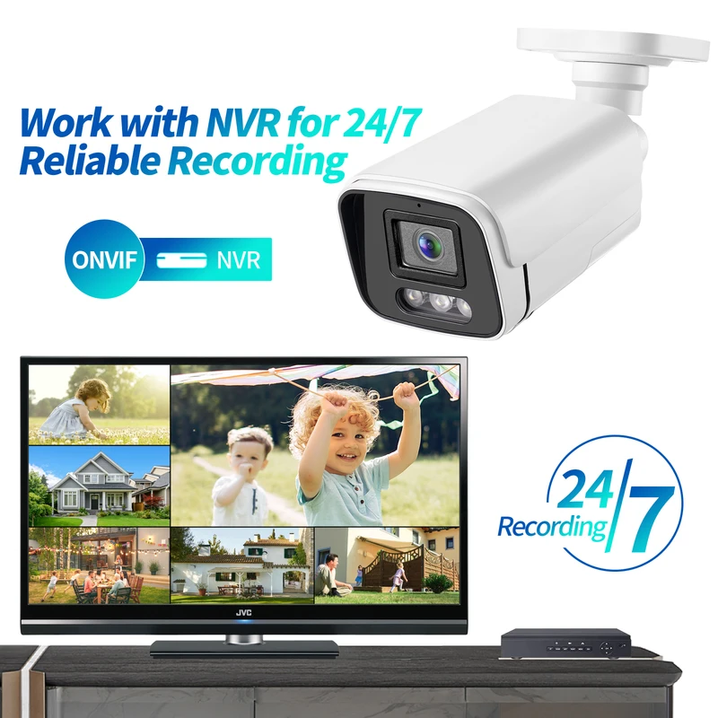 Gadinan H.265 4K Security POE IP Camera Face Human Detection Outdoor Audio 8MP 5MP Video Surveillance AI for CCTV NVR System