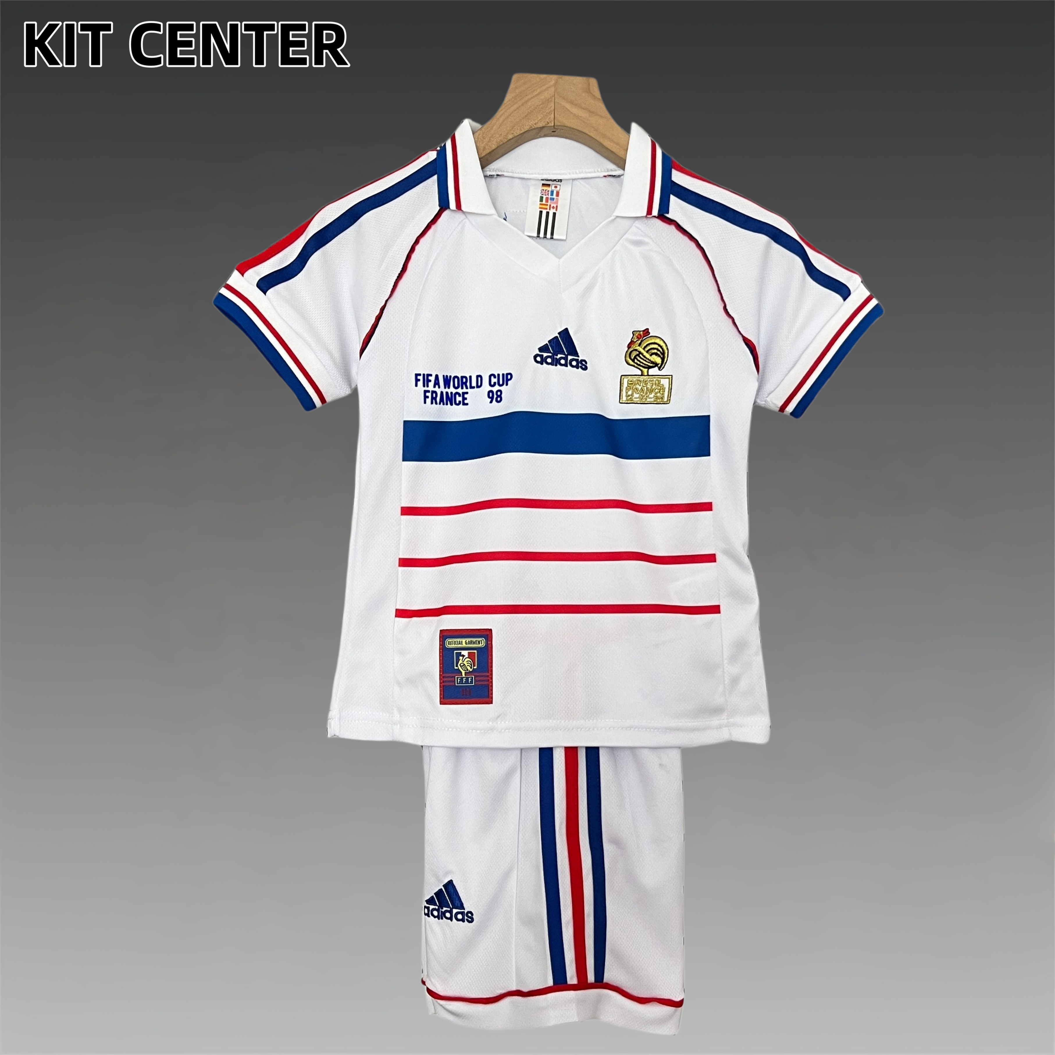 1998 France France Retro Football Shirt  Kids Kit
