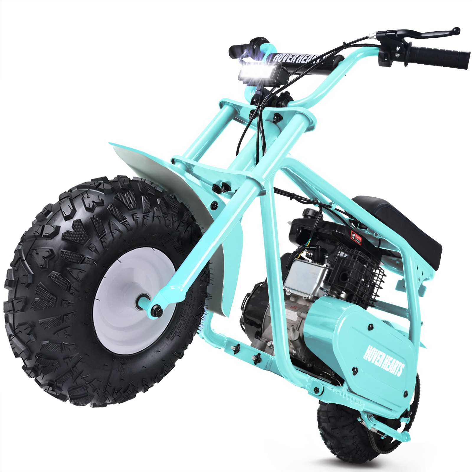 Mini off-road motorcycle, gasoline motorcycle with LED headlights, 99cc four-stroke gasoline-powered mini motorcycle, top speed 34.5 km/h, pull-start, load capacity 200 pounds, MB001 motorcycle, recommended gift