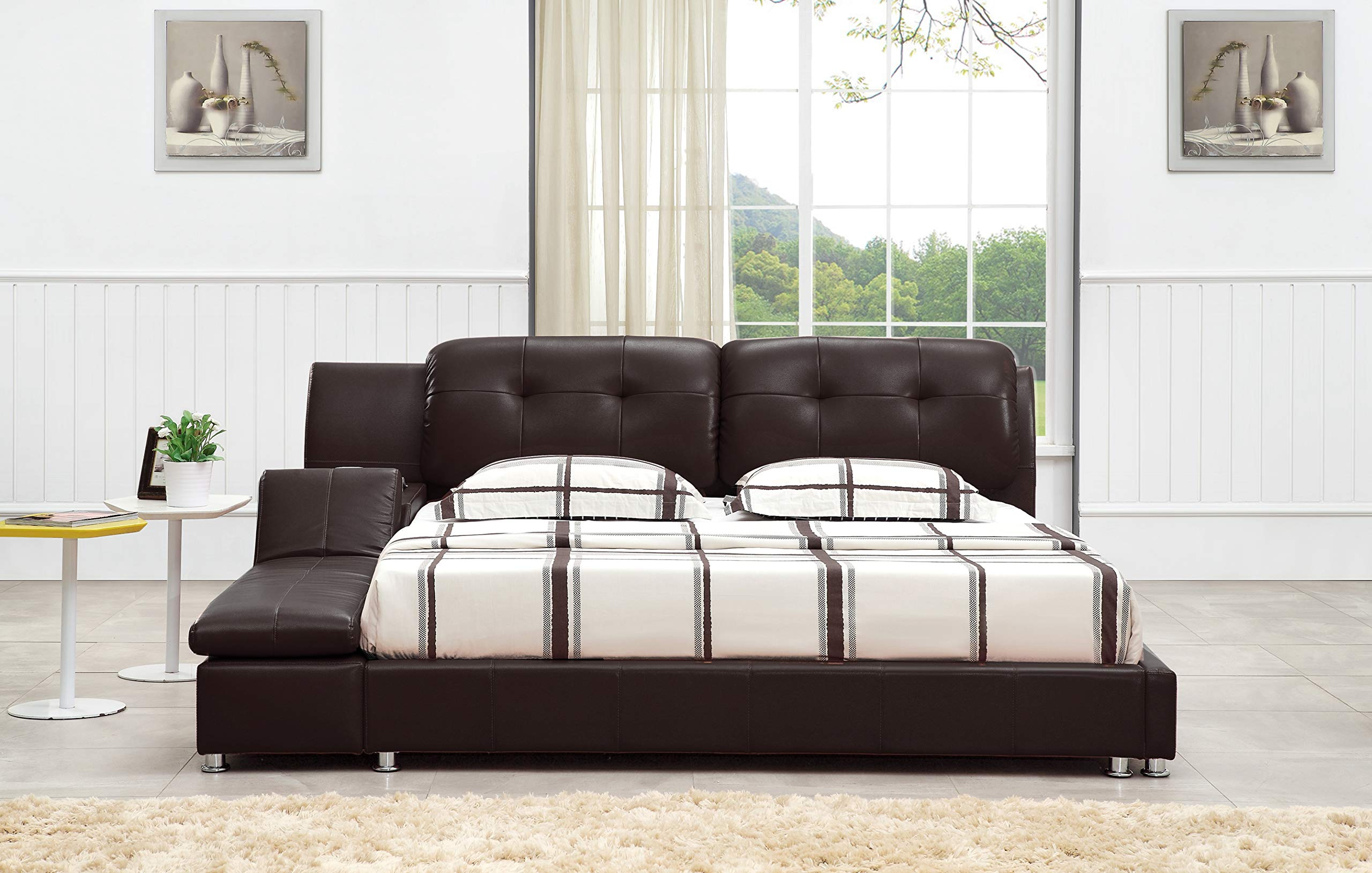 King Size Platform Bed, Luxury Bed Frame, Modern Upholstered Bed, No Box Spring Needed