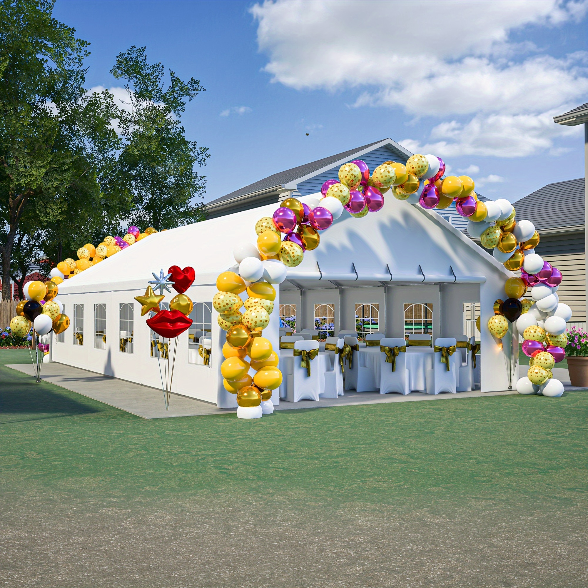 20×40/20×20/16×32 feet heavy-duty party tent, large wedding event canopy with removable side walls – outdoor gazebo-style commercial awning, suitable for sporting events, grandstands, and carports