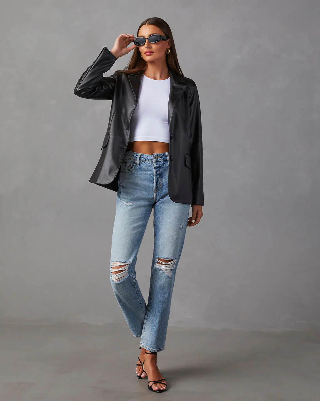 Bedford Faux Leather Blazer