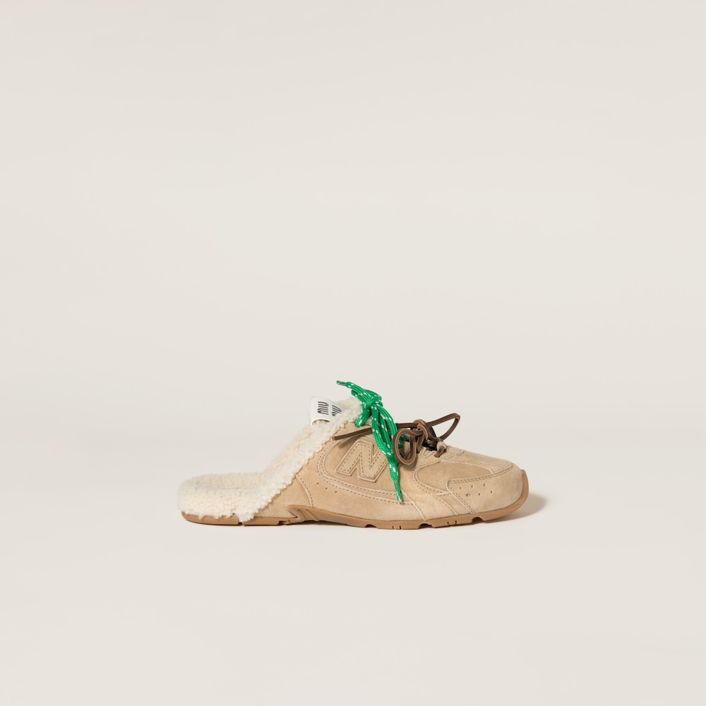 New Balance X Miu Miu 530 SL bleached suede sneaker mules