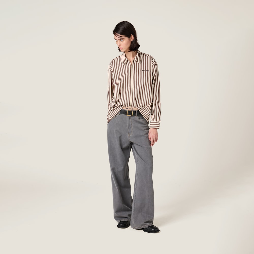 Striped poplin shirt