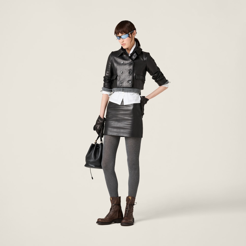 Leather miniskirt