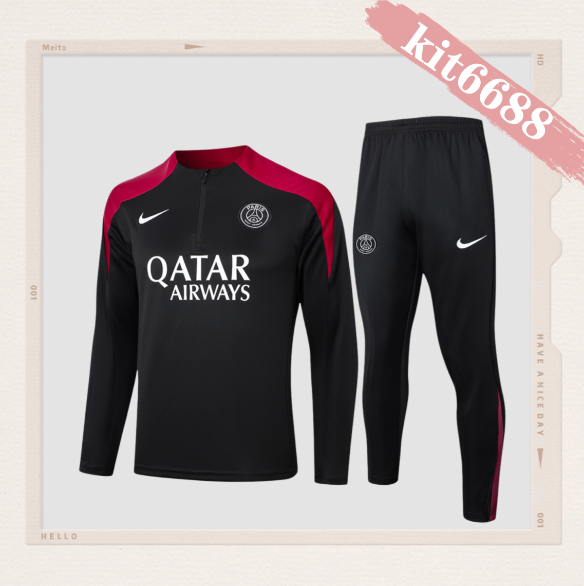 24/25 Paris Saint-Germain Half-Zip Tracksuit (Adult Kit)