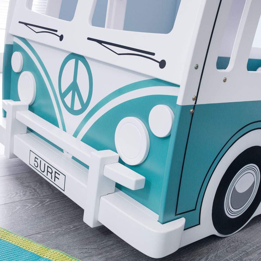 Wooden Kids Theme Bunk, Campervan Bunk Bed - 3ft Single with 2 Pocket Sprung Mattresses