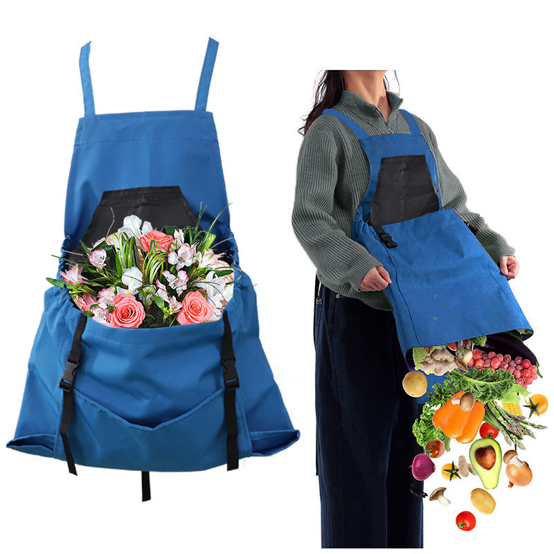 Factory Ready-Made Thick Canvas Apron Waterproof and Stain-Resistant Kitchen Coffee Milk Tea Shop Work Apron Large Capacity Thickened