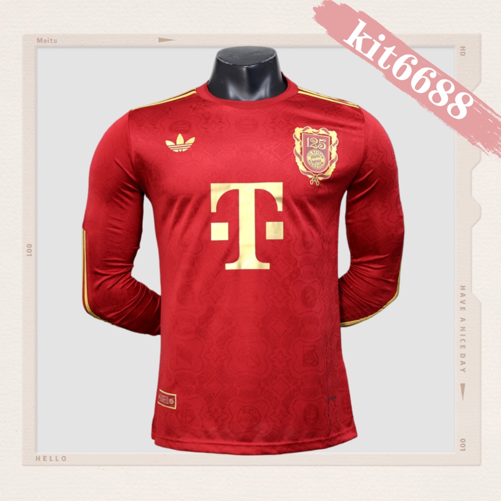2025/2026 Bayern Munich 125th Anniversary EditionRed Long Sleeve Football Shirt (Player Edition)