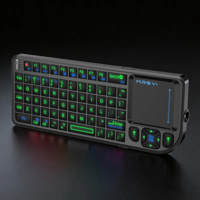 Mini Wireless Bluetooth Keyboard with Touchpad RGB Backlit Rechargeable Portable Remote Keyboard for Smart TV, Windows, Mac, Tablet, Projector Ghana