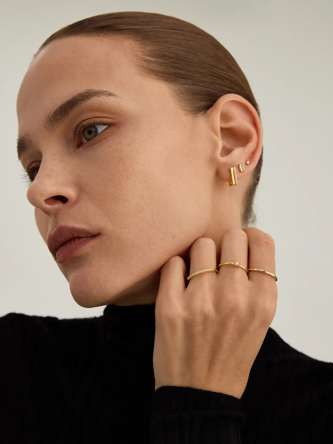 Silver Baguette Sapphire Stacker Ring