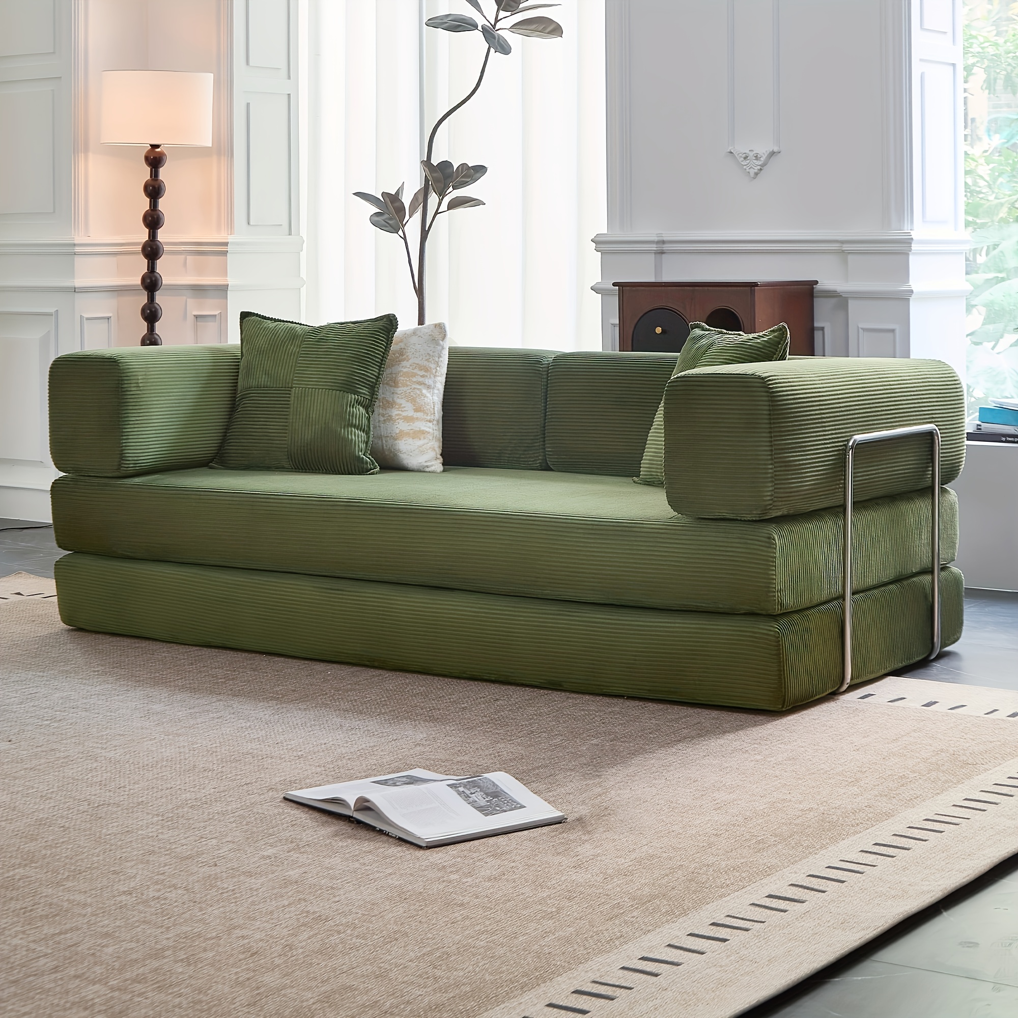 Frameless sofa bed, modern cloud-style folding sofa bed, modular sofa in a box, compressed memory foam sofa with removable and washable sofa cover, suitable for living rooms, bedrooms, and apartments