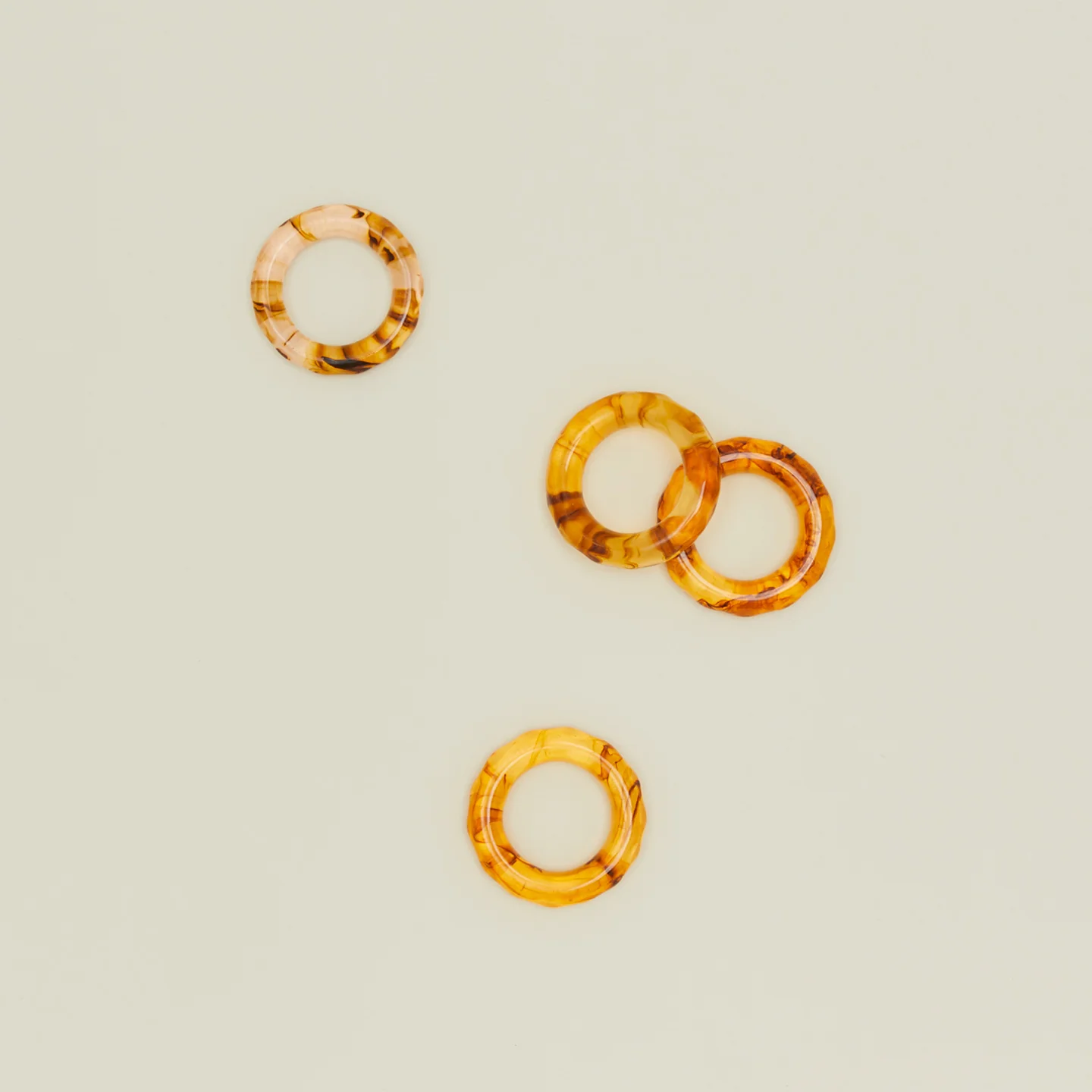 Tortoiseshell Napkin Rings, Set of 4