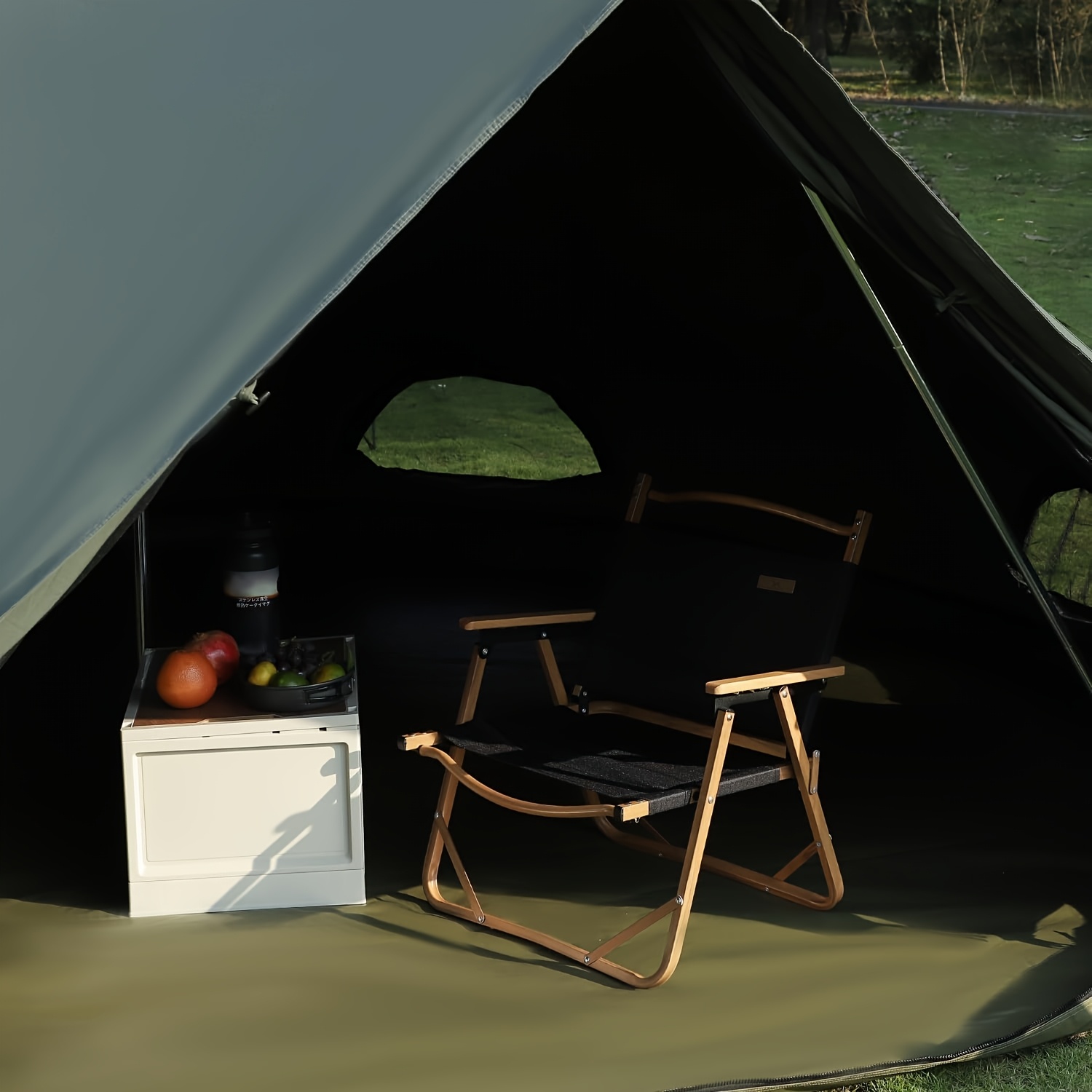 Camping tent, luxury tent, tent with stove opening, canvas tent, outdoor canvas tent, suitable for 4/6/8 person families, all-season camping
