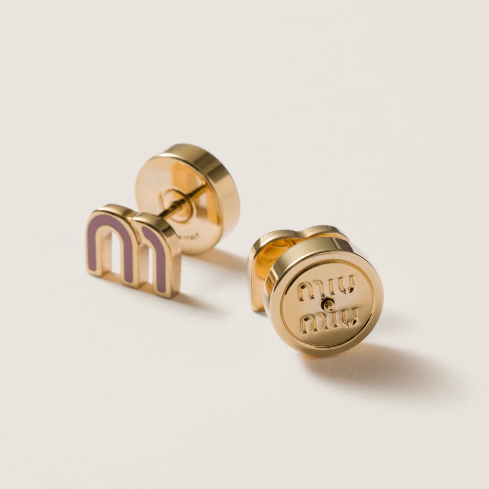 Enameled metal earrings