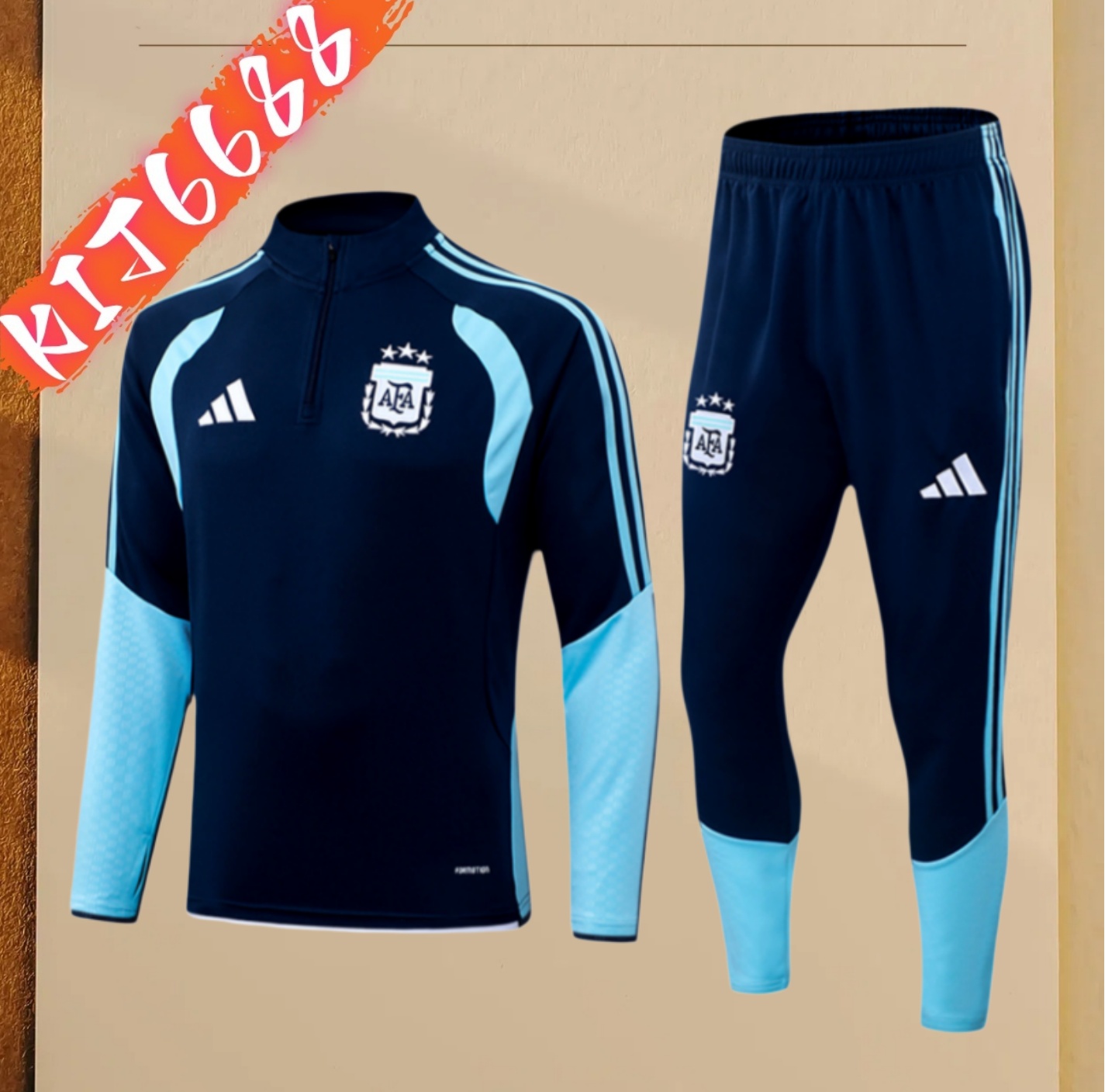 2026/2027 Argentina Half Zip Training Clothes (Adult Kids Kit)
