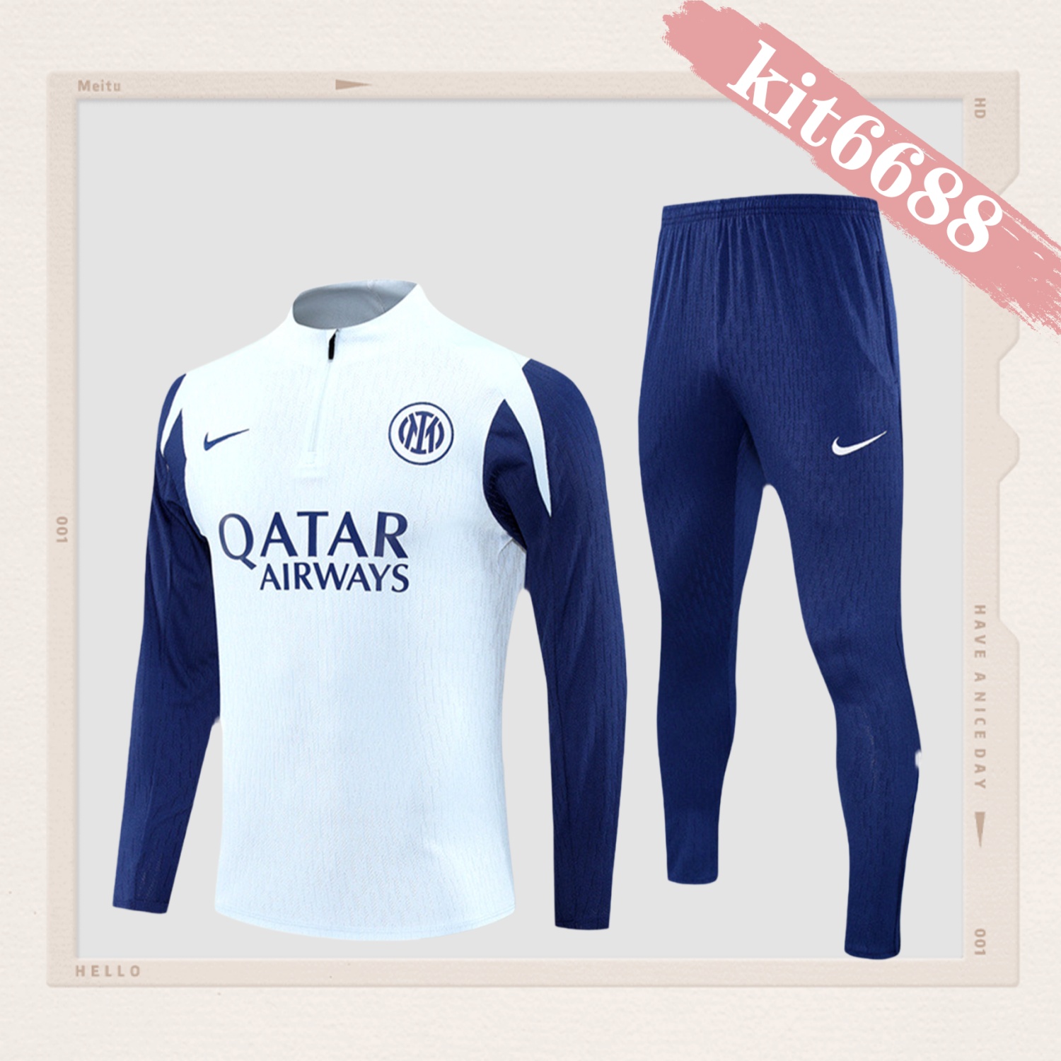 2025/2026 Inter Milan French Grey Kids Full Zip Training Wear (Kids Kit)