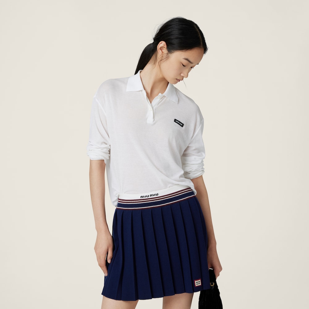 Ribbed jersey polo shirt