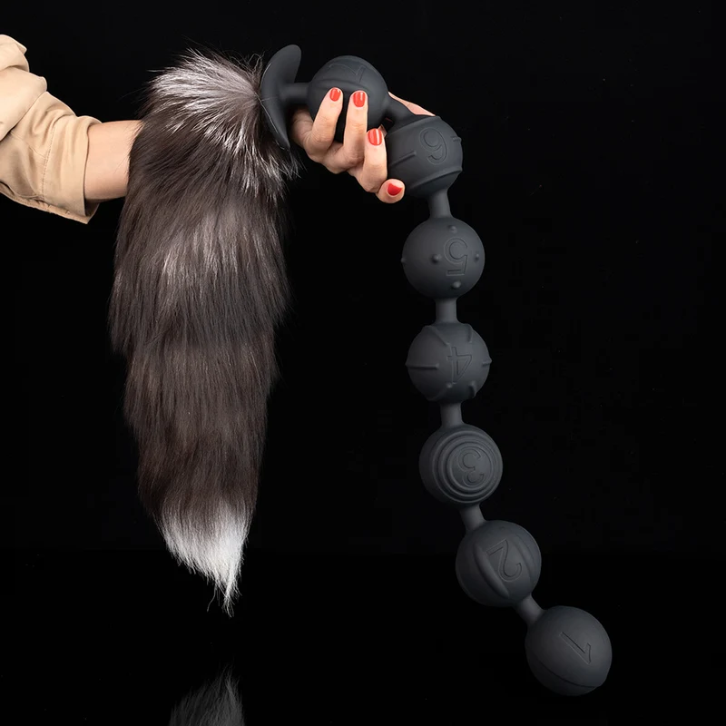 Soul - Silicone Anal Beads - 7 Balls with Removable Tail