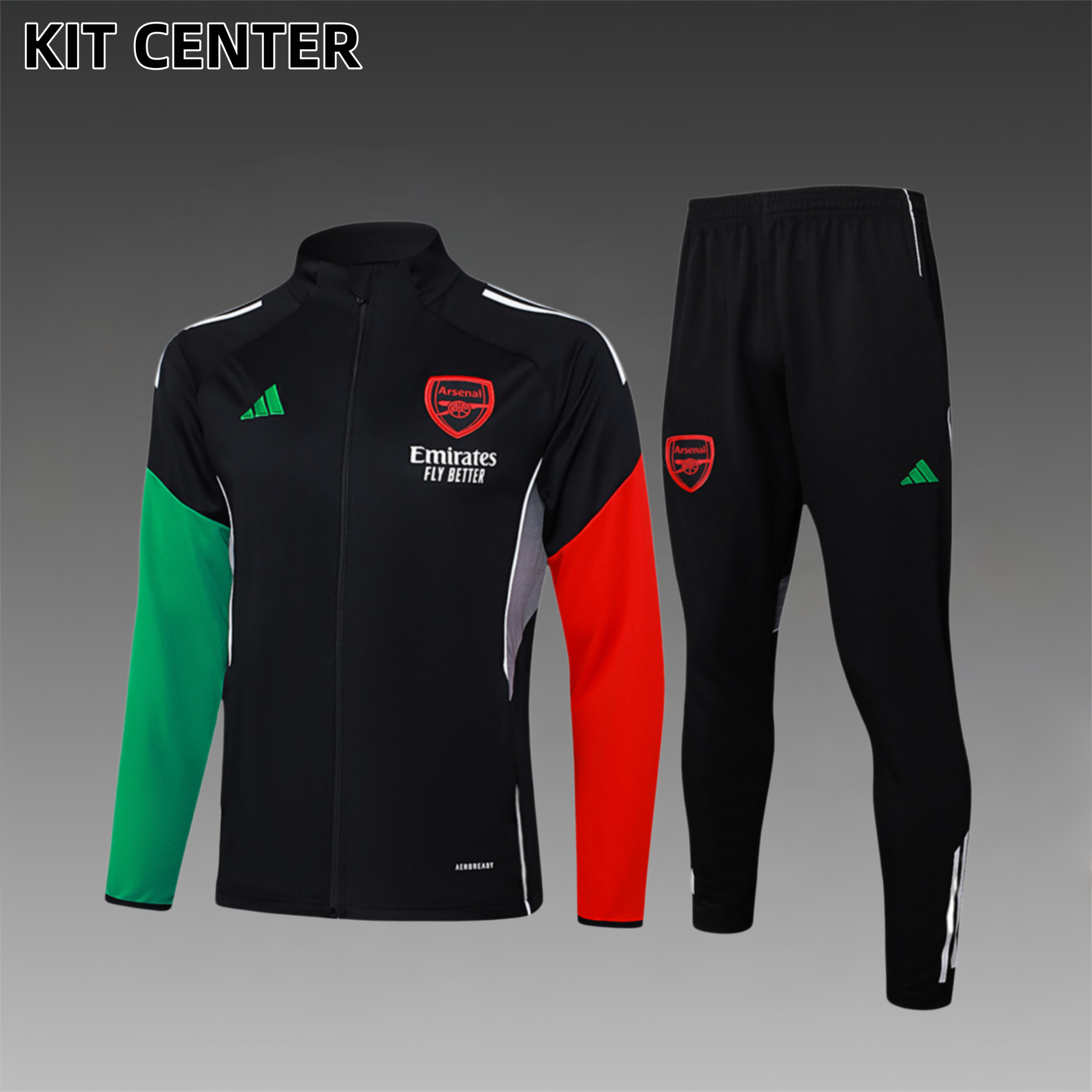 2025/2026 Arsenal Black Kids Full Zip Training Wear (Kids Kit)