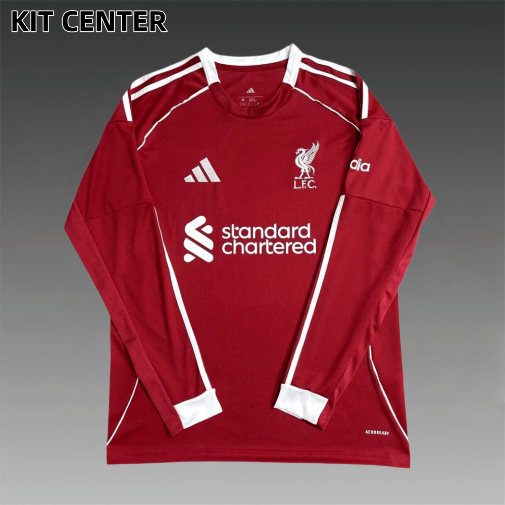 2025/2026 Liverpool FC Home Long Sleeve Football Shirt (Fans)