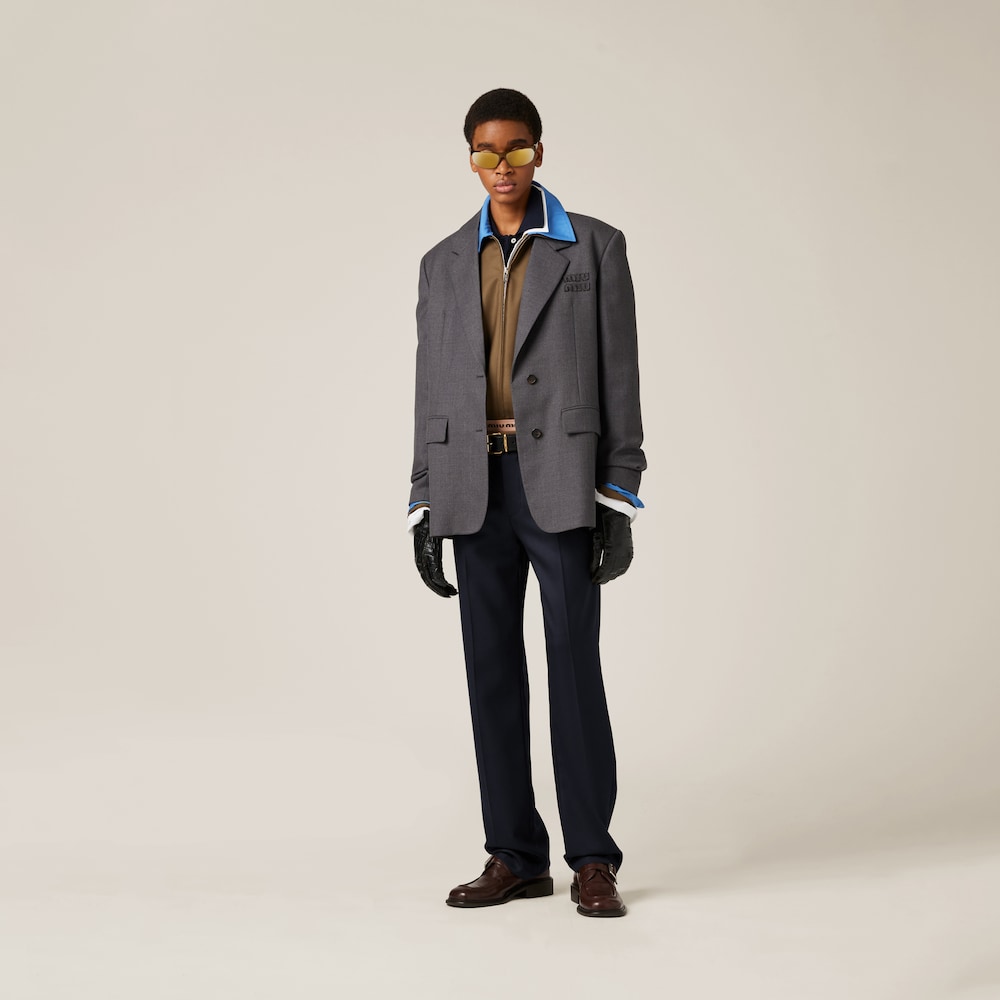 Single-breasted gabardine jacket