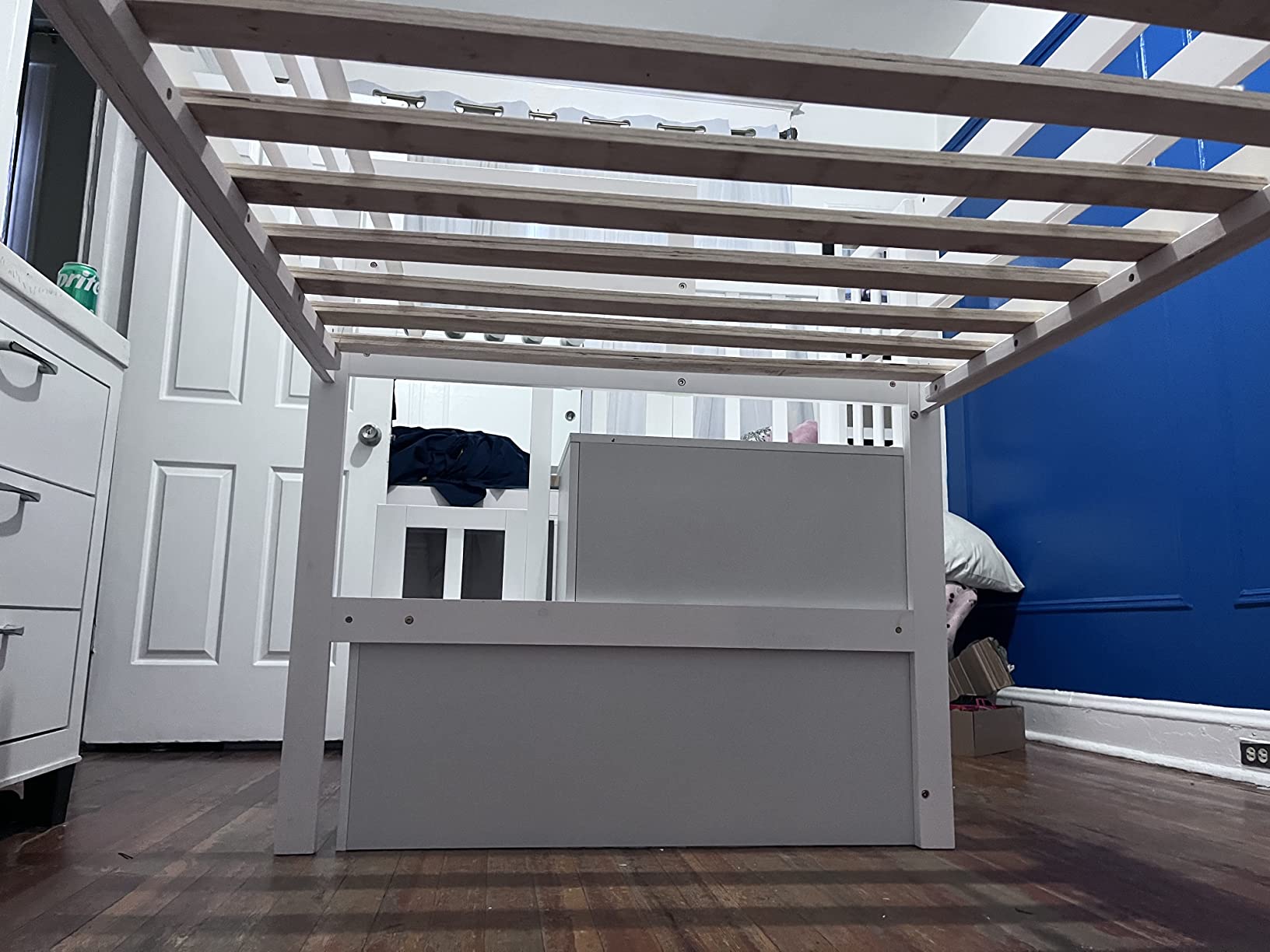 Bellemave Low Loft Beds with 3 Drawers Twin Loft Bed Frame with Cabinet & Bedside Tray Wood Farmhouse Loft Bed