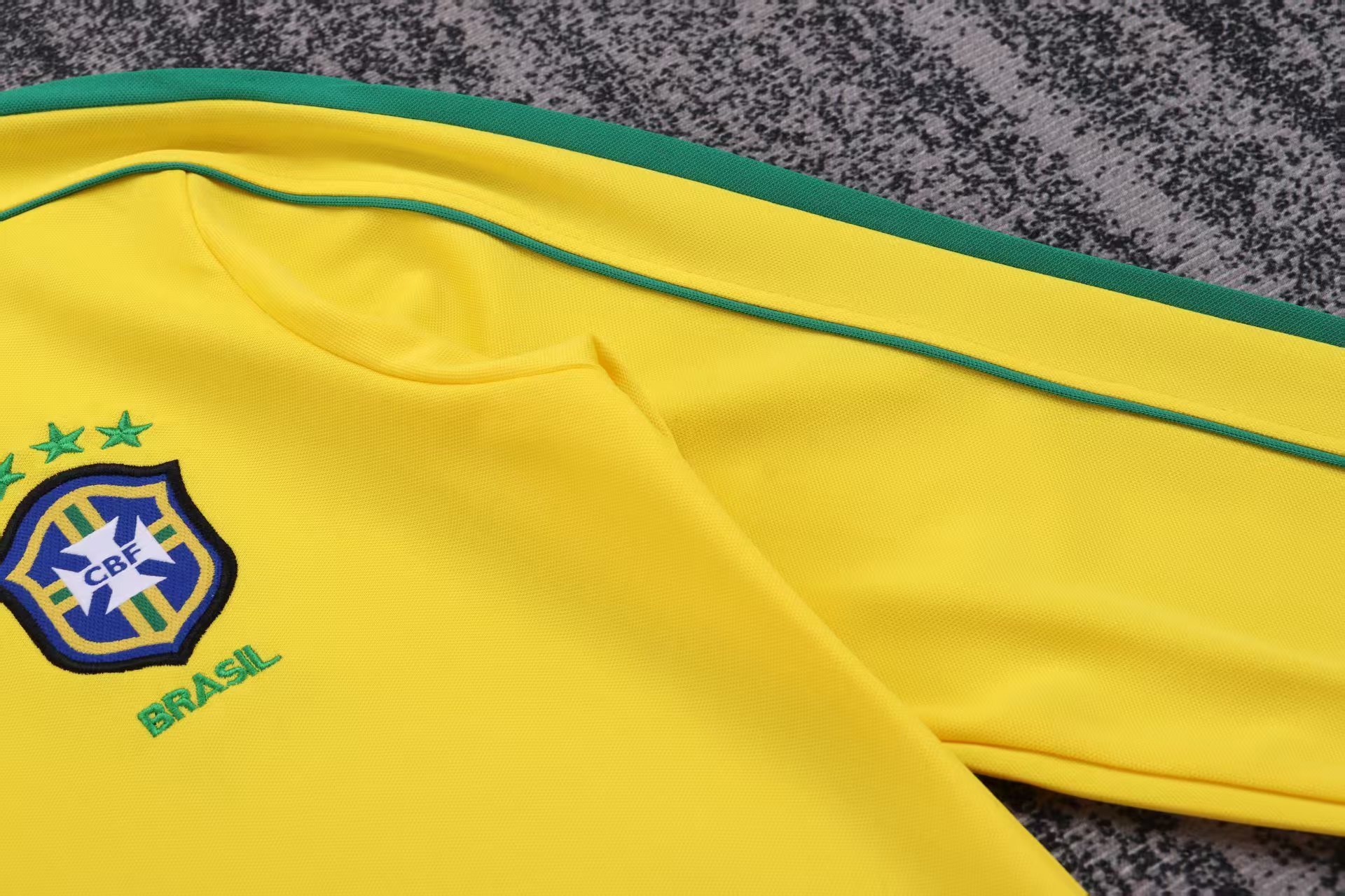 1998 Brazil home Retro long sleeves Kids Kit