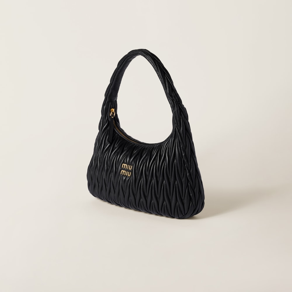 Wander matelassé nappa leather hobo bag