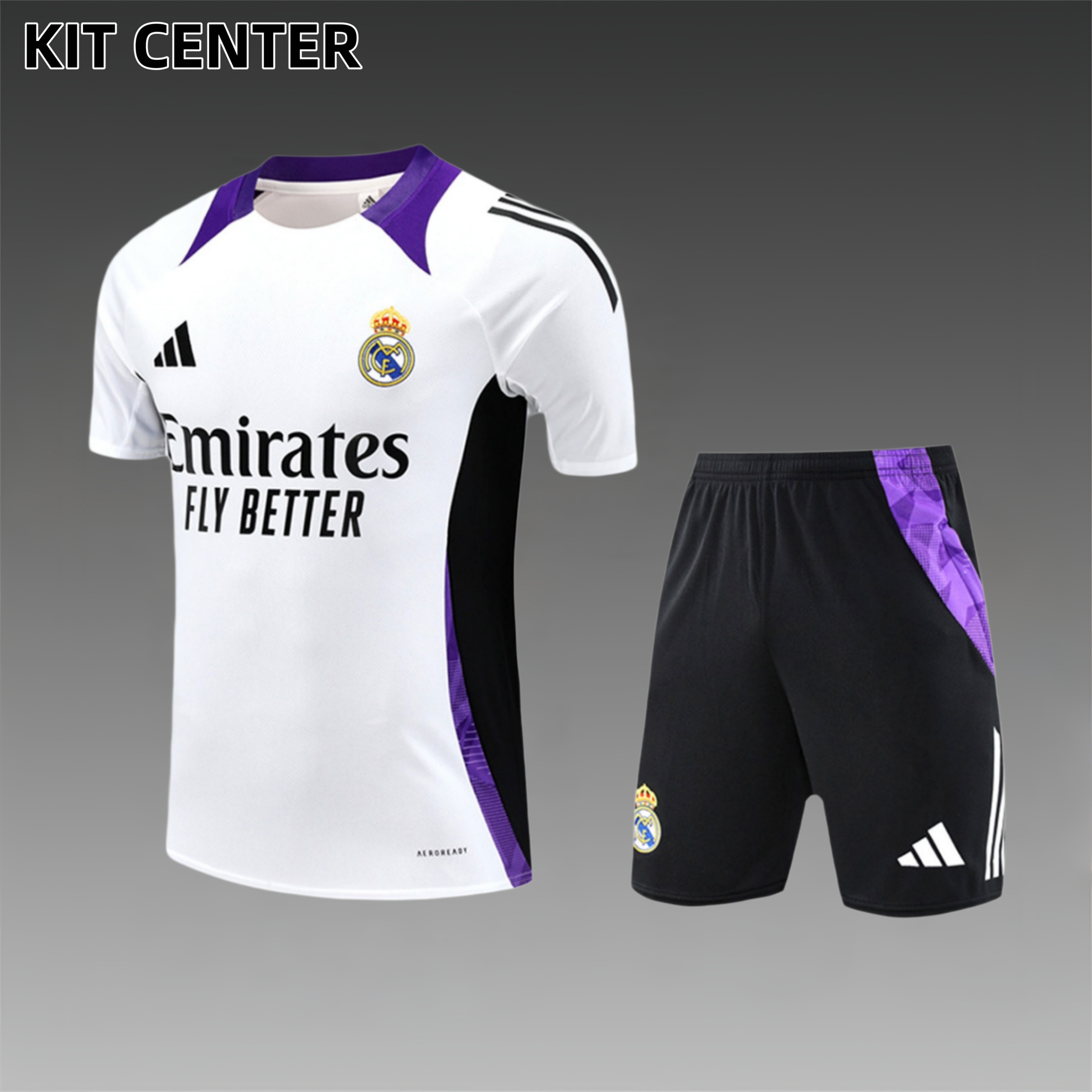2024/2025 Real Madrid White Adult Short Sleeve Training Suit (Adult Kit)
