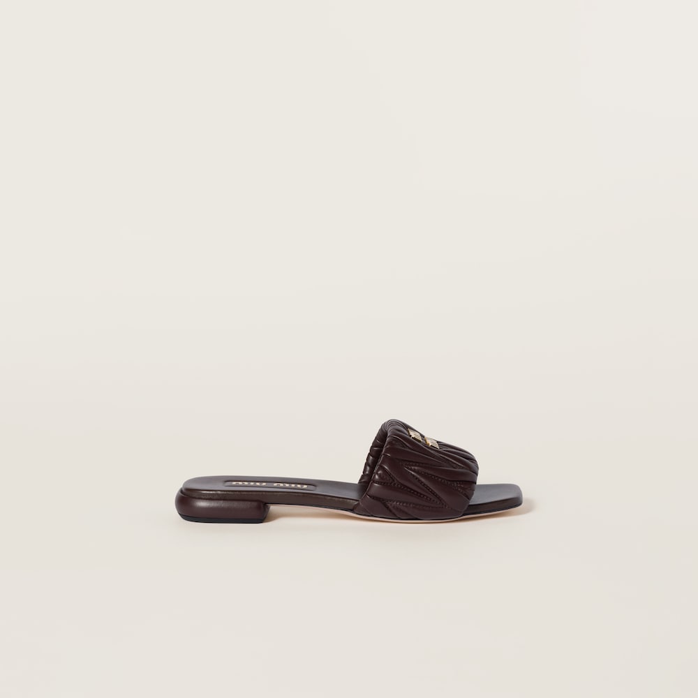 Matelassé nappa leather slides