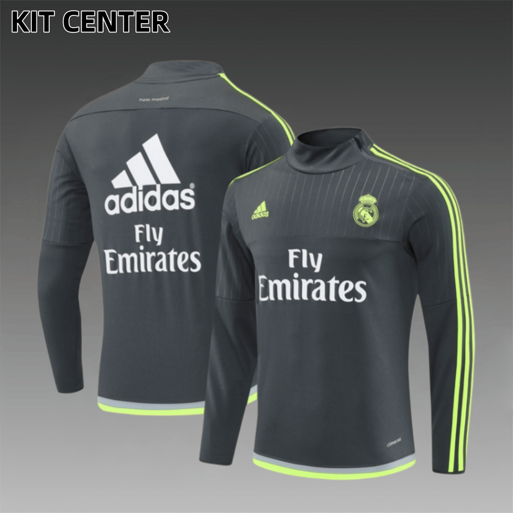 15/16 Real Madrid Retro Training Uniform Long- Sleeve Football Shirt