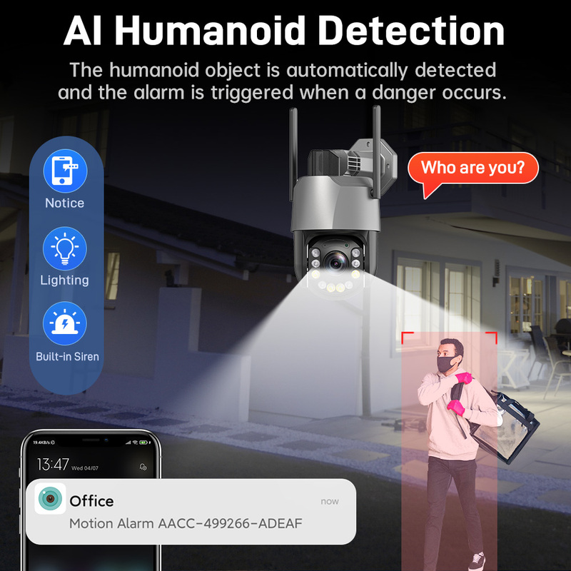 Gadinan Outdoor iCSee WiFi 50X ZOOM 4K 8MP PTZ Security Camera Human Detection Wireless Video Surveillance Camera ONVIF