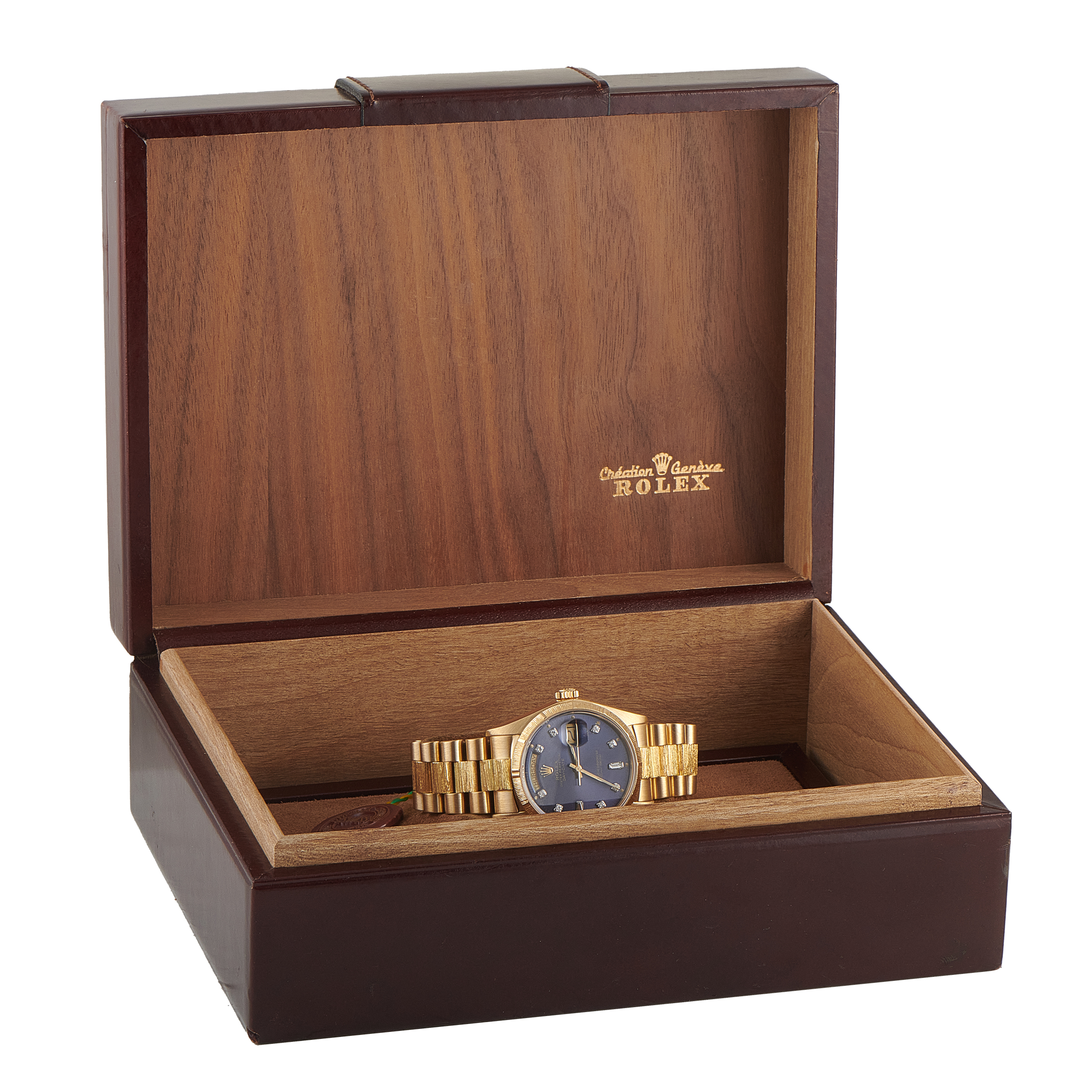 RolexDay-Date 36 Bark Blue Dial Yellow Gold President Watch 18078
